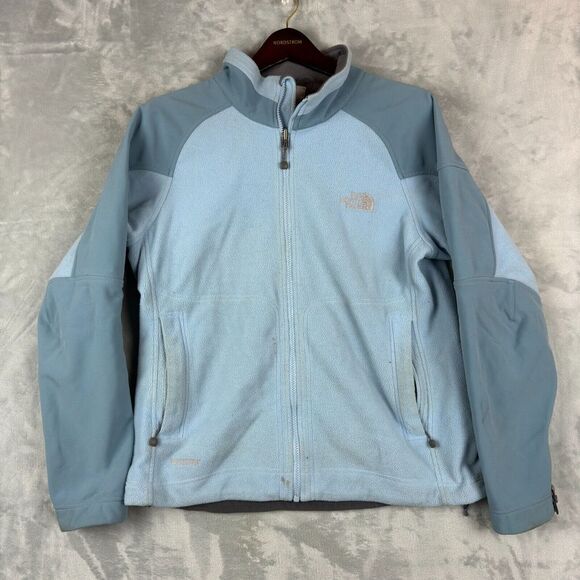 North Face Jacket Womens Large Blue Fleece Quarter Zip Pockets Outdoors Winter* - Picture 3 of 16